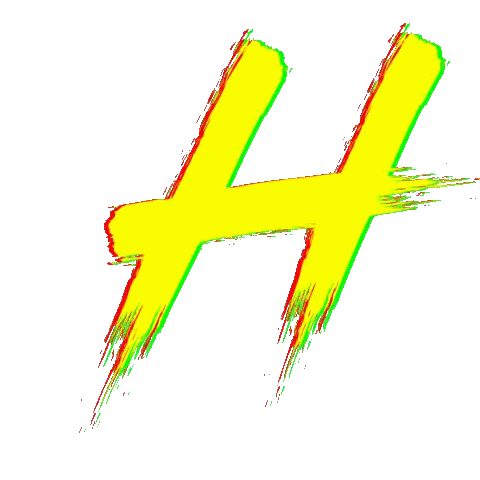 Letter H Painted Yellow And Green