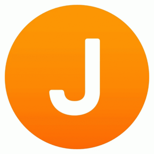 Letter J Text On An Orange Circle GIF