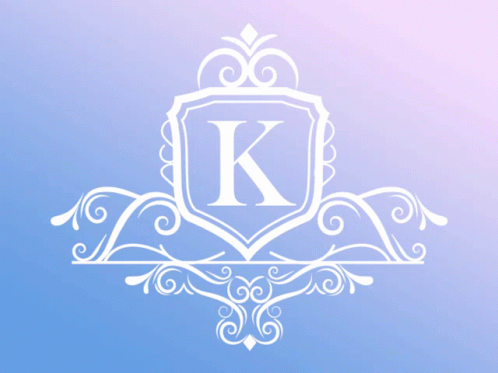 Letter K on Blue Background