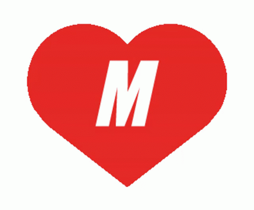 Letter M Inside A Red Heart GIF