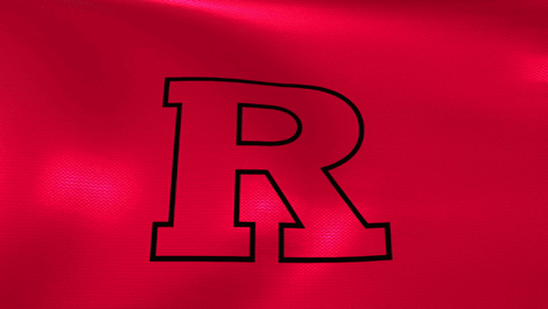 Letter R in Black on Red Background