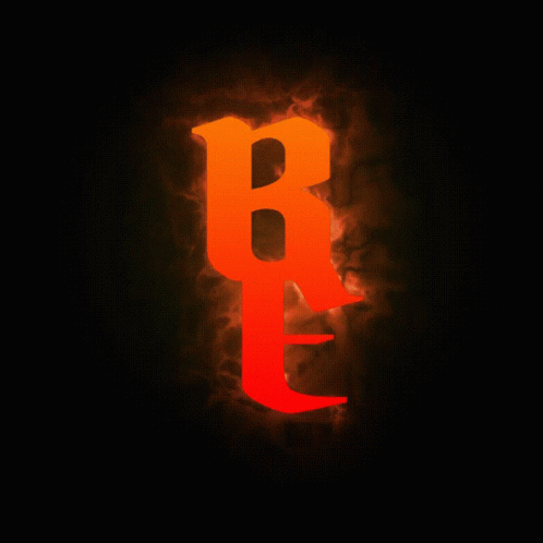 Letter R Surrounded By Smoke And Fire GIF