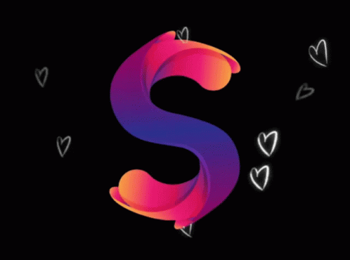 Letter S Surrounded by Hearts