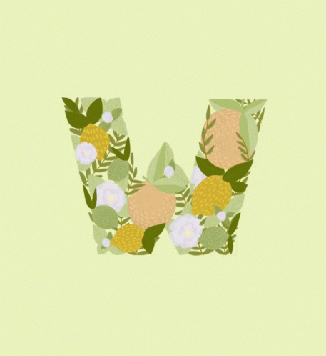Letter W Green Plants GIF