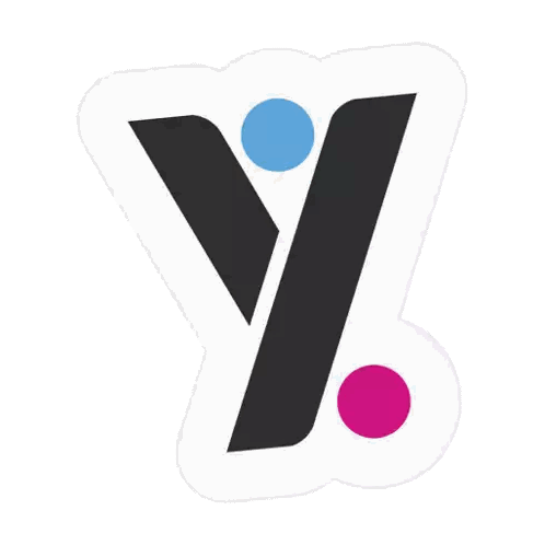 Letter Y with Blue and Pink Dot
