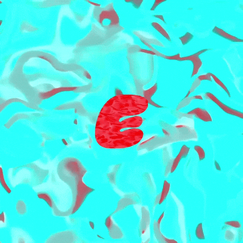 Lettering Big E Colorful GIF