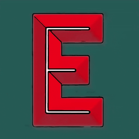 Lettering Big Red E GIF