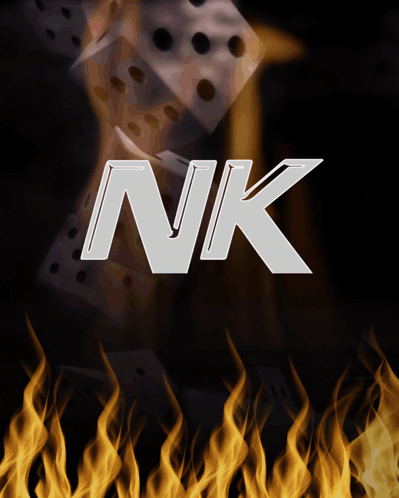 Letters NK on Black Background