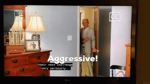 LG TV Shows Man In Suit Saying Aggressive GIF