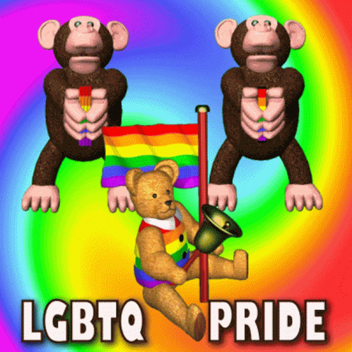 Lgbt Monkey And Bear GIF