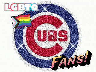 LGBTQ Cubs Logo With Rainbow Flag