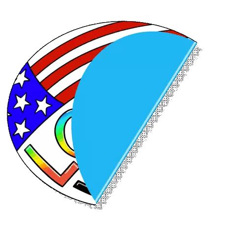 LGBTQ+ Vote Sticker with American Flag