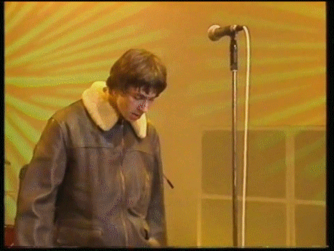 Liam Gallagher Approaching Microphone GIF
