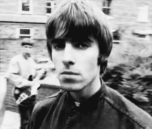 Liam Gallagher Side View Black And White GIF