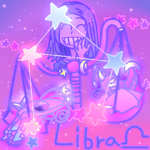 Libra Zodiac With Stars and Pink Background