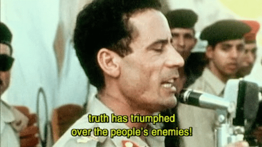 Libyan Leader Muammar Gaddafi Speech GIF