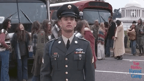 Lieutenant Dan Forrest Gump Saying Goodbye GIF
