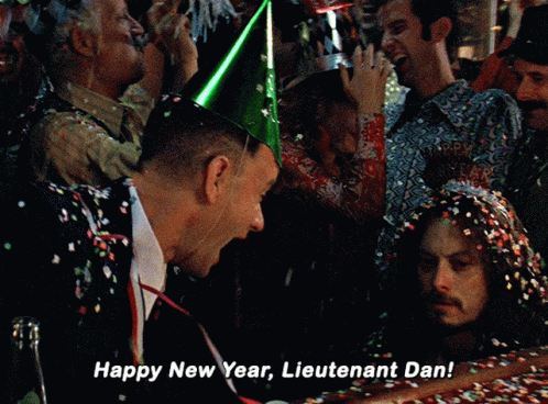 Forrest Gump Happy New Year Lieutenant Dan GIF