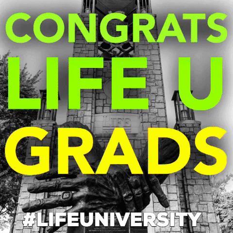 Life U Congratulations Graduate Colorful Text GIF