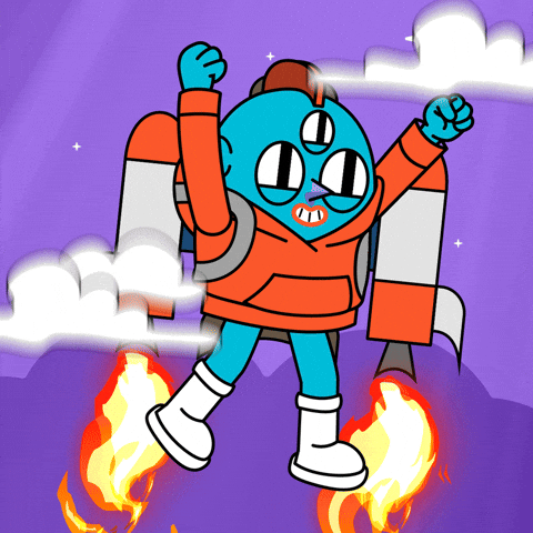 Lift Off Animated Character With Jet Pack GIF