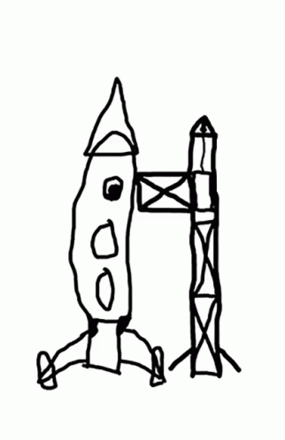 Lift Off Rocket Drawing GIF