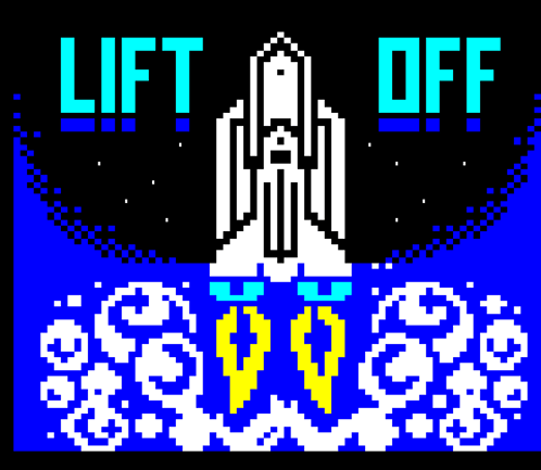 Lift Off Rocket Video Game GIF