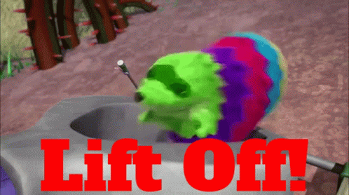 Lift Off Viva Pinata Fergy Fudgehog GIF