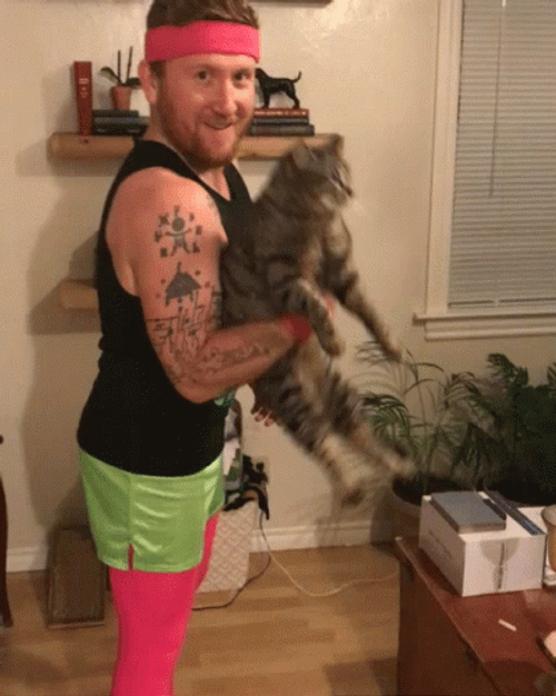 Lifting Kitty Hammer Curls GIF