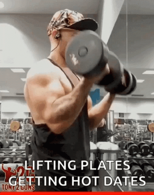 Lifting Plates Hammer Curls GIF