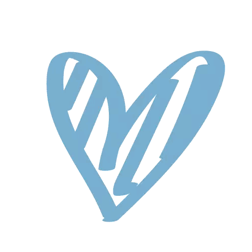 Light Blue Heart With M