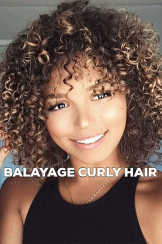 Light Brown Balayage Curly Hair GIF