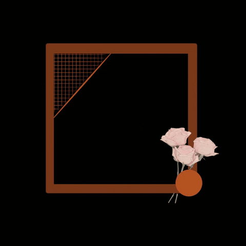 Light Brown Graphic Roses Border GIF