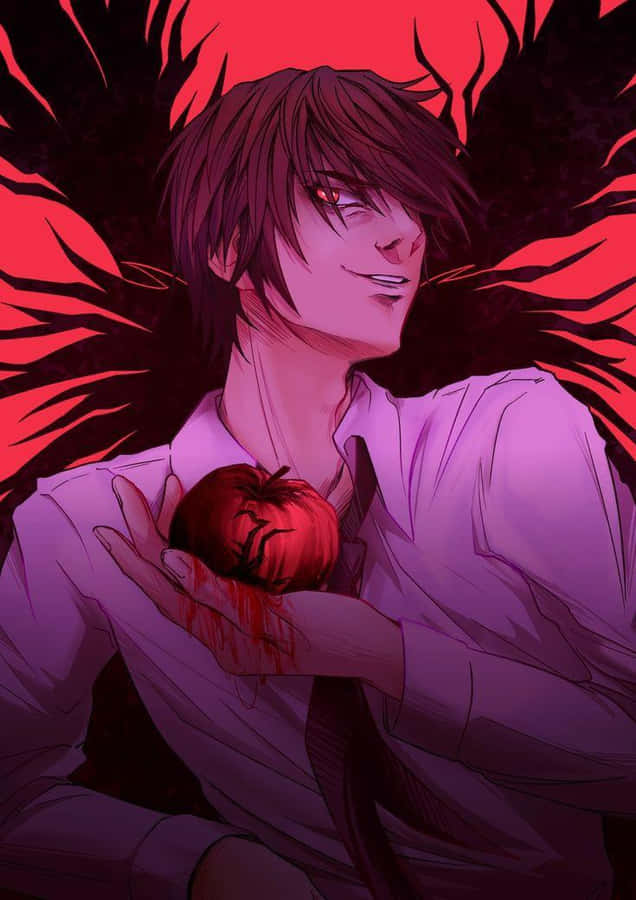 Light Yagami Holding An Apple GIF