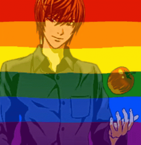 Light Yagami Rainbow Colors GIF