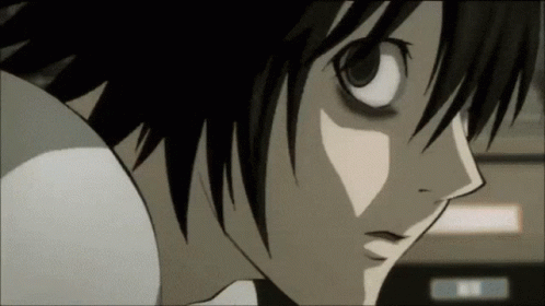Light Yagami With Creepy Staring Ghost GIF