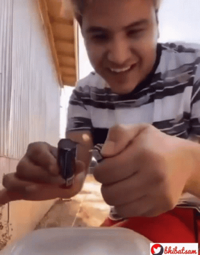 Lighted Firecracker Man Run GIF