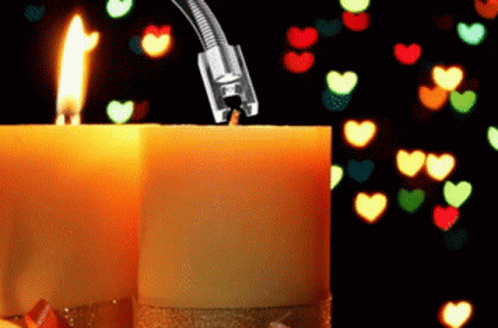 Lighting A Candle Using A Lighter GIF