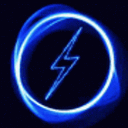 Lightning Bolt in Blue Circle