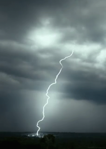 Lightning Bolt In Dark Sky GIF