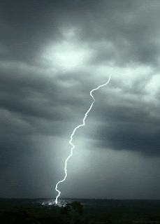 Lightning Bolt In Sky GIF