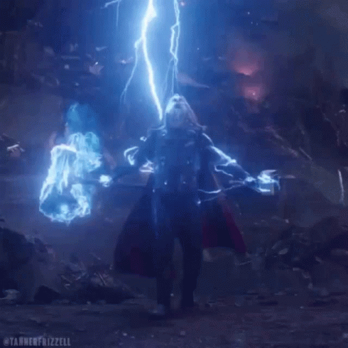 Lightning Bolt Thrown at Person in Dark Room