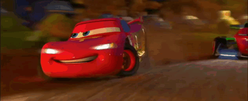 Lightning McQueen Driving On Dirt Road GIF
