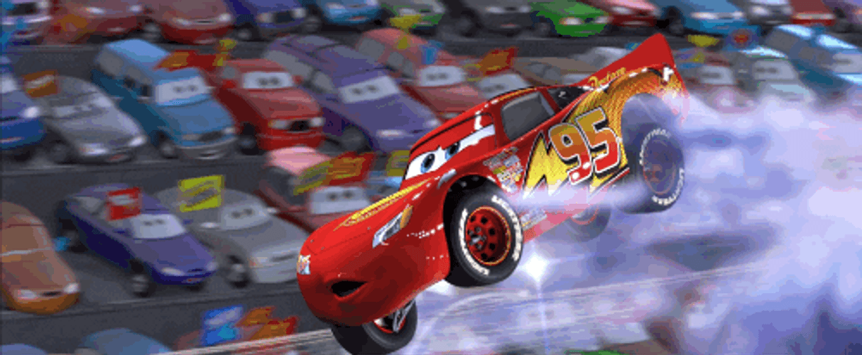 Lightning Mcqueen Fly Smoke Tongue Out GIF 