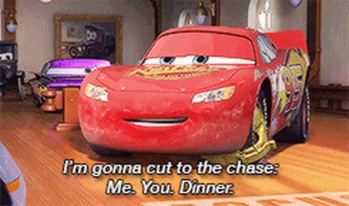 Lightning Mcqueen From Cars Says I 'M Gonna Cut To The Chase GIF