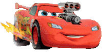 Lightning Mcqueen Hot Rod Sticker GIF