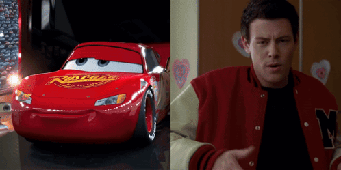 Lightning Mcqueen Kachow And Finn Hudson Glee GIF