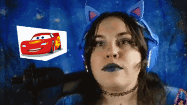 Lightning Mcqueen Kachow Female Streamer GIF