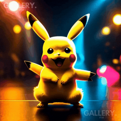 Lightning Pikachu Neon Lights GIF