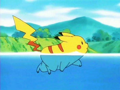 Lightning Pikachu Swimming GIF