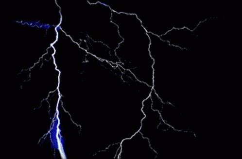 Lightning Strikes In Dark Sky GIF